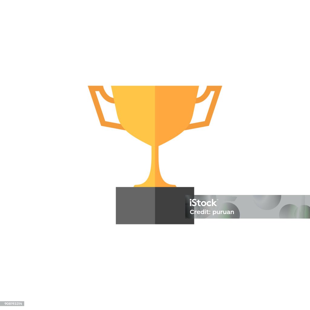 Flat icon - Trophy Trophy icon in flat color style. Winner champion prize honor celebration cup gold bronze Achievement stock vector