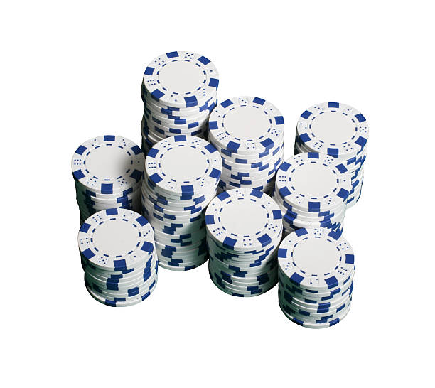 Isolated chips with path Stack of poker chips isolated on white with clipping path wsop stock pictures, royalty-free photos & images