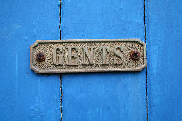 istock Gents blue toilet door 90819834