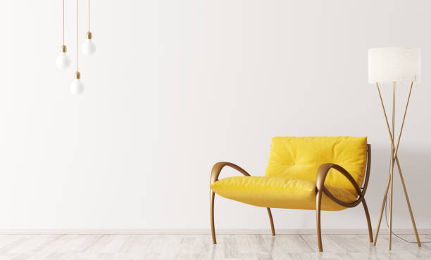 istock Interior with armchair and floor lamp 3d rendering 908201814