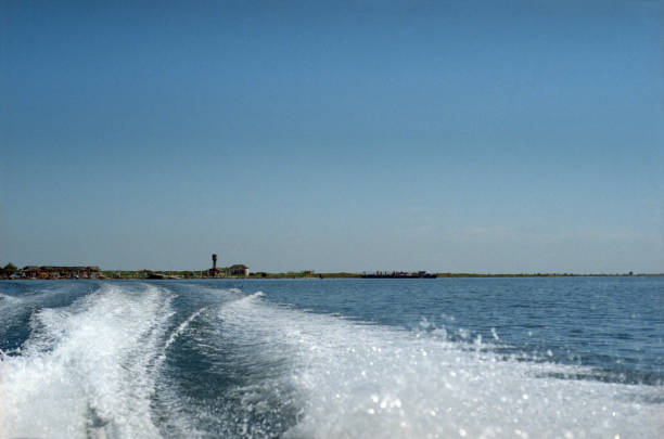 istock Waves on water from the boat engine. Snot on film 908204676