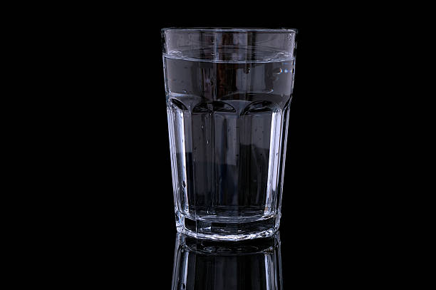 glass of water on a white background