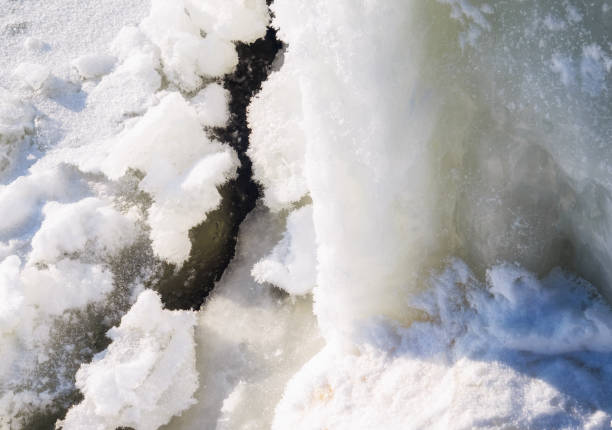 istock Ice wall.First rays of the sun.After the storm. 908207794