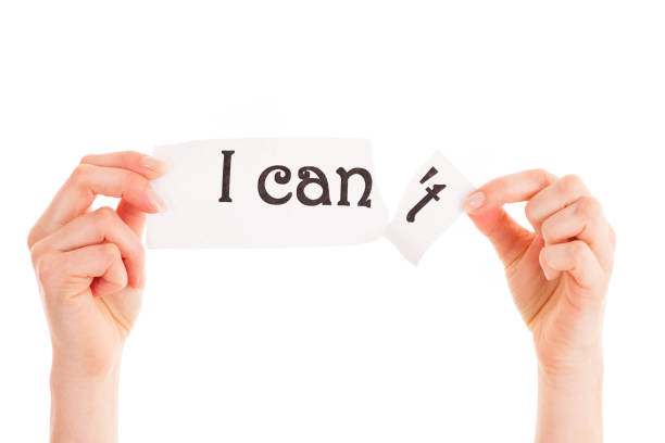 istock Hands hold a paper with text I can't teared apart 908210158