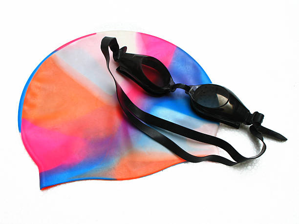 schwimmer's accessoires - bademütze stock-fotos und bilder