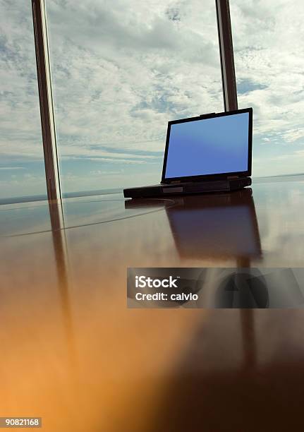 Open Laptop Stock Photo - Download Image Now - Blank, Blue, Business