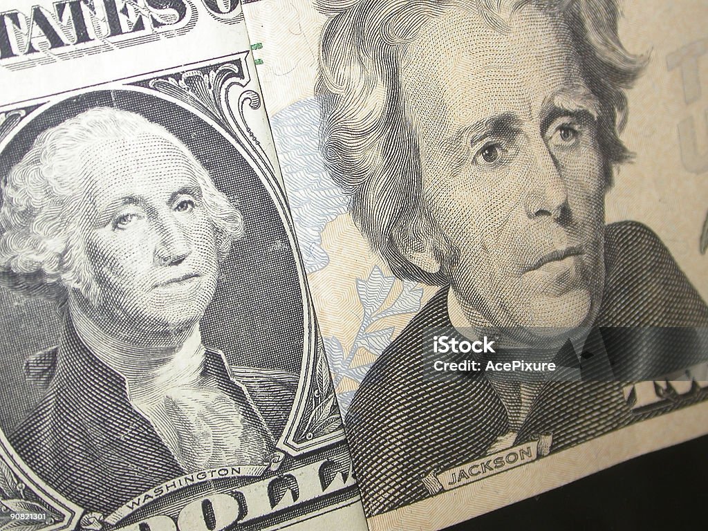 Washington e Jackson-$20, 1 - Foto stock royalty-free di 20-24 anni