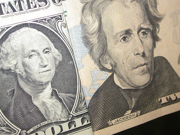 Washington and Jackson - $20, $1 stock photo