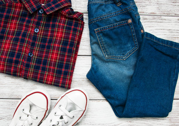 istock Checkered shirt and jeans 908214360