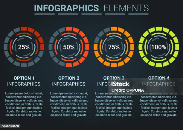 Infographics Element Abstract Design Progress Loading Circle Set Of ...