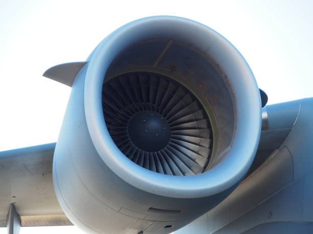 istock Close up photo of a Jet Engine 908220012