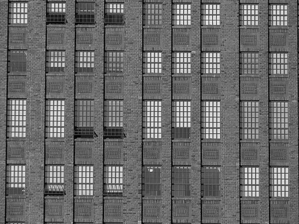 apartment windows in former industrial building  cleveland england stock pictures, royalty-free photos & images