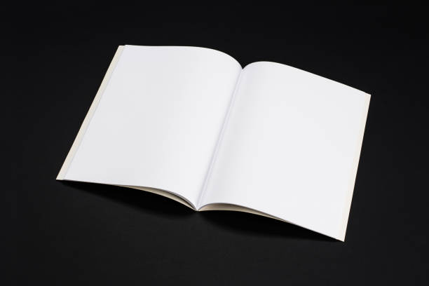 istock Mock-up magazines, book or catalog on black table background 908223280