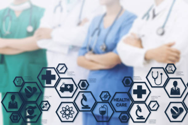 istock Doctors with Medical Healthcare Icon Interface 908223402