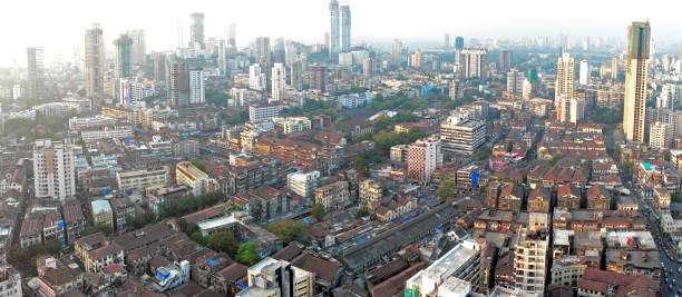 istock Panoramic aerial view of crowded south central Mumbai 908227690