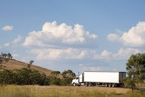 istock Semi Trailer Plain White Side on the Road in Australia 90822847