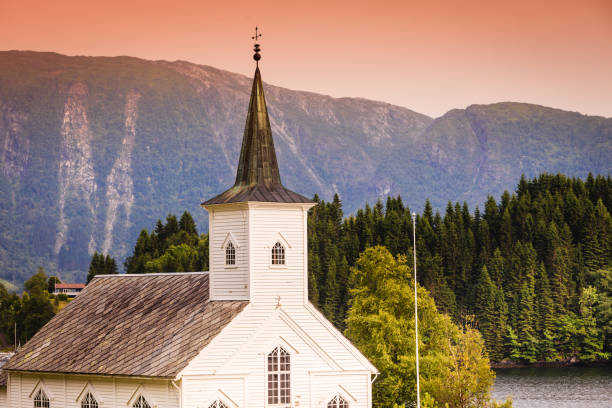 istock Bruvik Lutheran Church, island Osteroy Norway 908231506