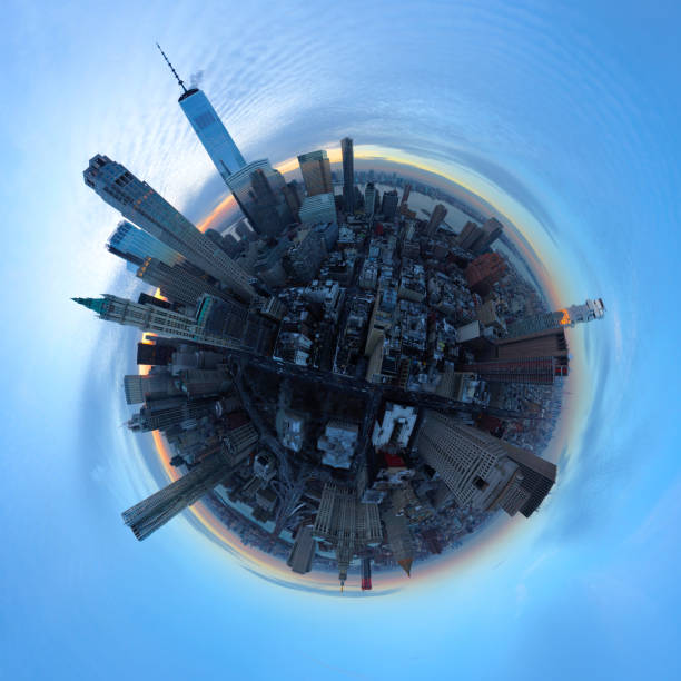 istock Evening Aerial 360 Degree Panoramic of Manhattan 908232152