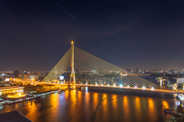 istock traffic on Praram eight bridge at night 908238172