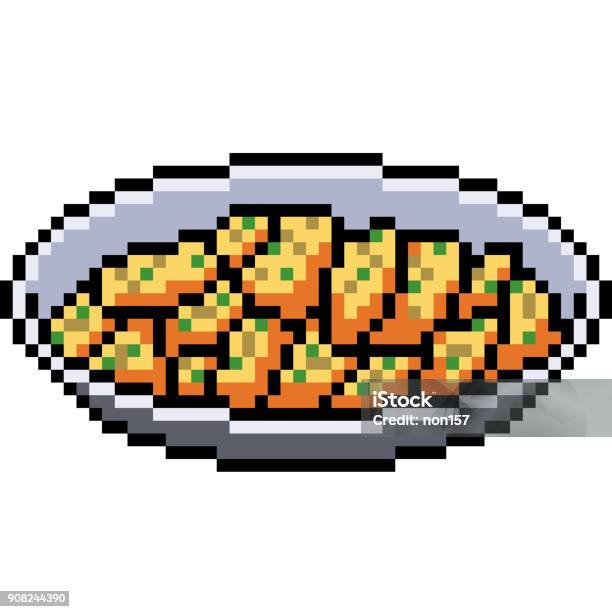 Vector Pixel Art Isolated Cartoon Stock Illustration - Download Image Now - Art, Bakery, Bread