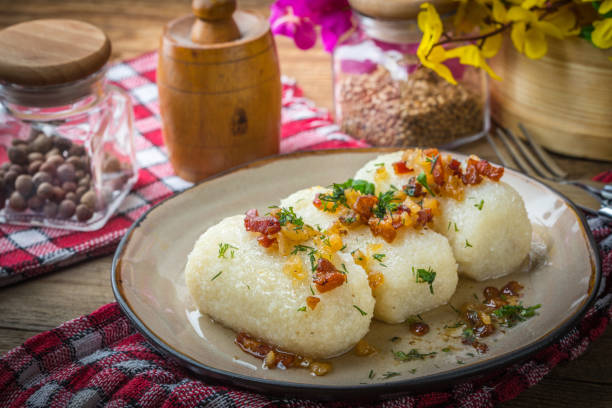 istock Potato dumplings stuffed with minced meat. 908244394