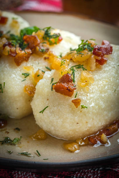 istock Potato dumplings stuffed with minced meat. 908244422