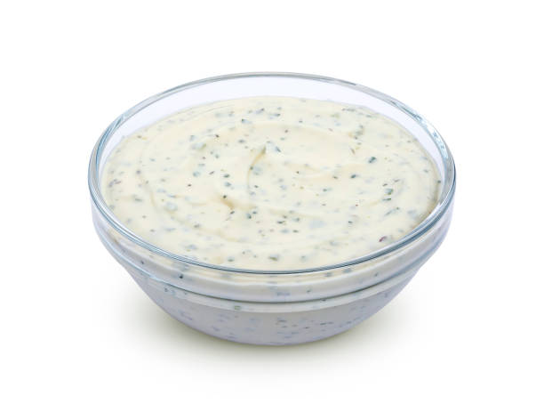 Garlic sauce isolated on white background Garlic sauce in bowl isolated on white background with clipping path dipping photos stock pictures, royalty-free photos & images