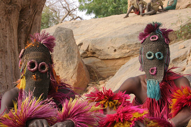 istock Dogon Dancers with Beaded Masks 90824661