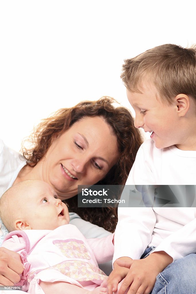 Matka z synem i córką - Zbiór zdjęć royalty-free (Aktywni seniorzy)