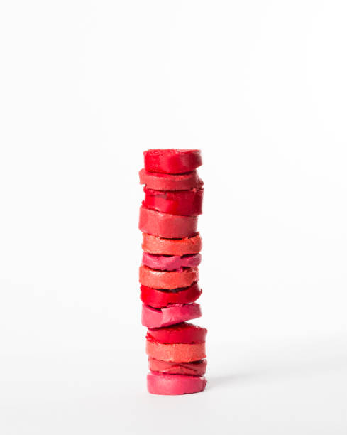 istock Crushed pink lipstick sample, isolated on white 908251850