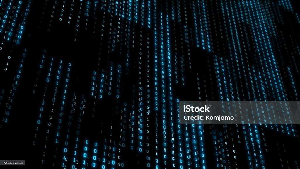 Abstract Technology Binary Code Background Digital Binary Data Grid ...