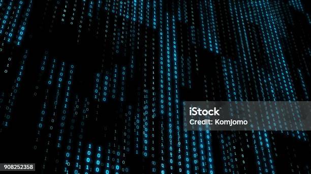 Abstract Technology Binary Code Background Digital Binary Data Grid ...