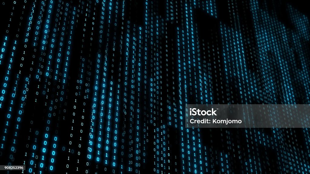 Abstract Technology Binary Code Background Digital Binary Data Grid ...