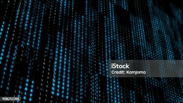 Abstract Technology Binary Code Background Digital Binary Data Grid ...
