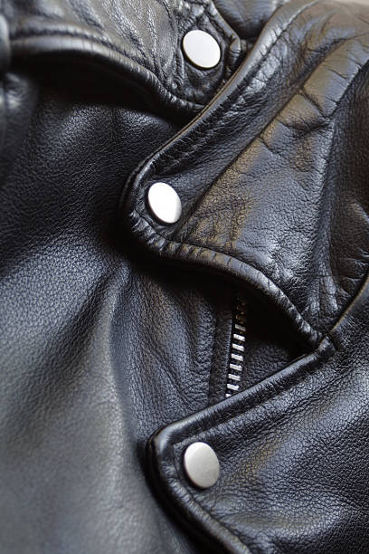 Black Leather Motorcycle Jacket stock photo