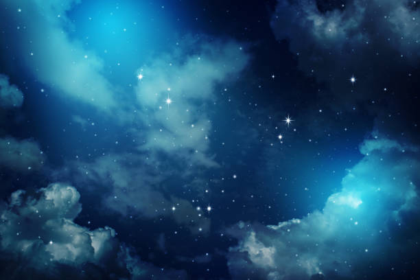 night sky with stars. - planetologie stock-fotos und bilder