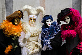 Group of Four masks at carnival in Venice (XXL)