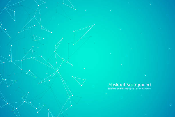istock Abstract futuristic background with dots and lines. Molecular particles and atoms, polygonal linear digital texture. Technological and scientific concept. Vector illustration 908259138