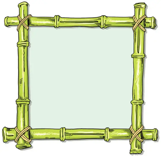 Vector illustration of bamboo frame