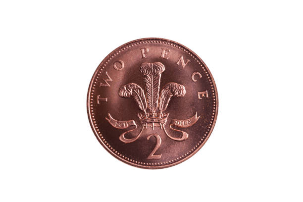 new two pence coin - british currency coin two pence coin british coin imagens e fotografias de stock