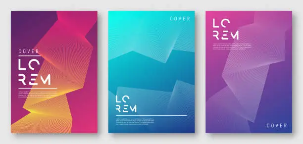 Vector illustration of Abstract gradient geometric cover designs