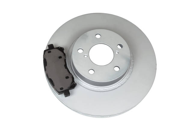 istock Brake disc and pads on a white background 908276324
