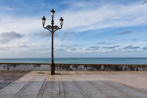 Street light at the Promenade Alameda Marqués de Comillas, Cádiz, Andalusia, Spain