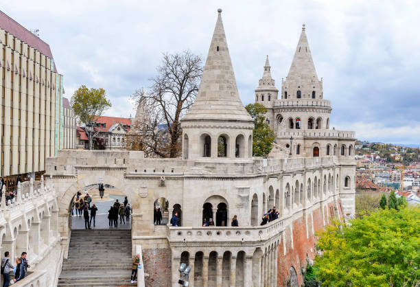 BUDAPEST, HUNGARY- 28 OCTOBER 2017: Fishermen's Bastion in Budapest. Observation deck