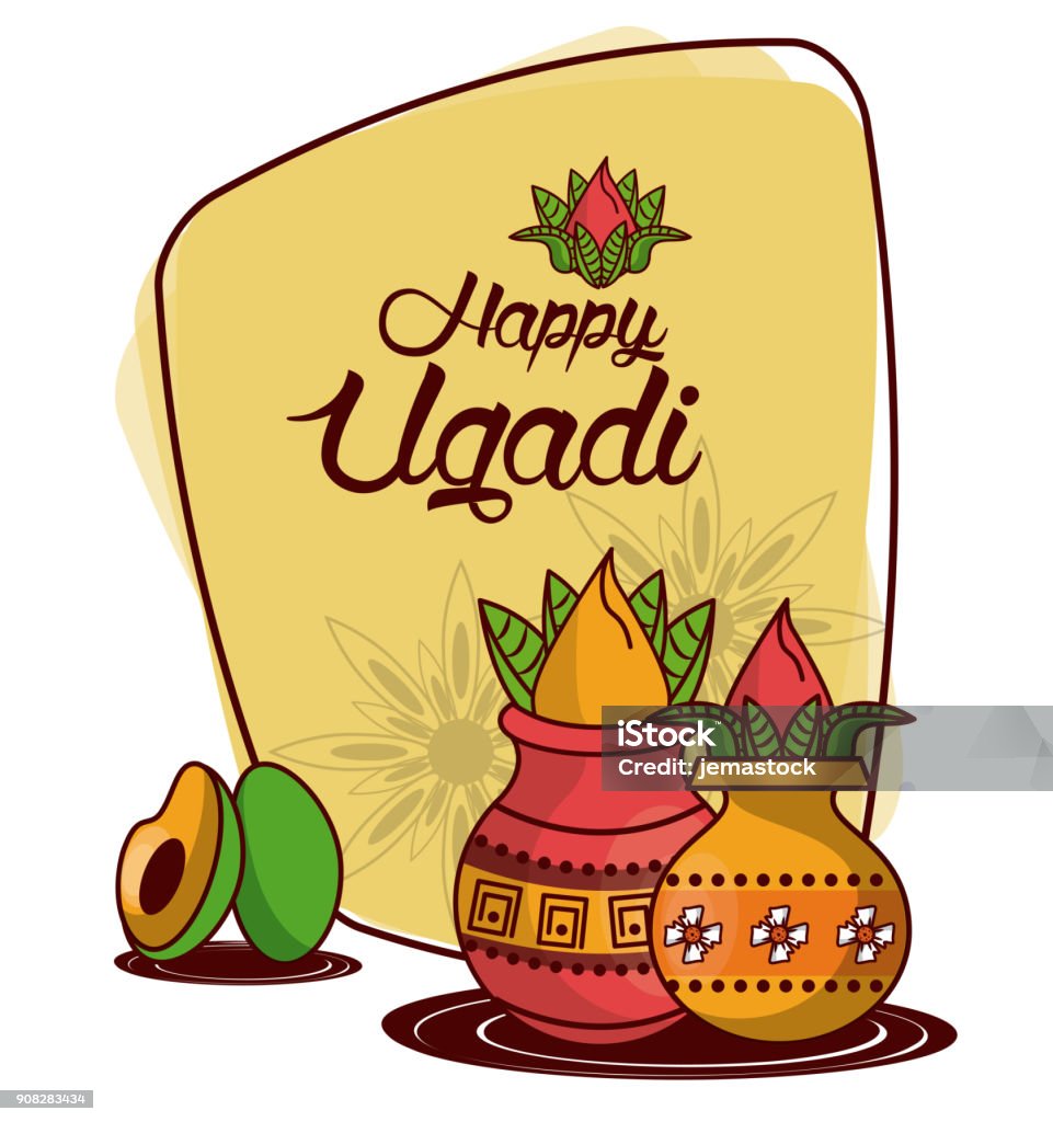 Happy Ugadi Design Stock Illustration - Download Image Now - Ugadi ...