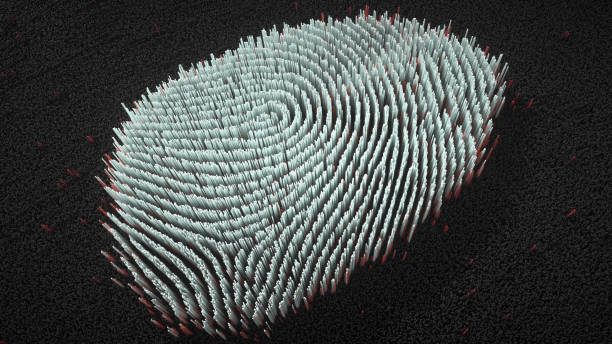 big-data fingerprint abbildung abstrakt - identität grafiken stock-fotos und bilder