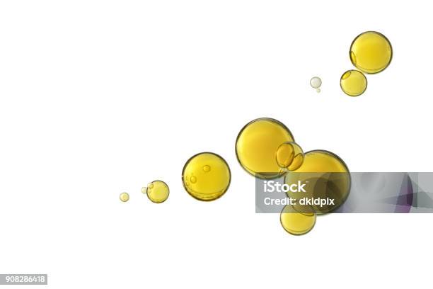 Beautiful Yellow Bubbles Stock Photo - Download Image Now - Cooking Oil, Drop, Olive - Fruit