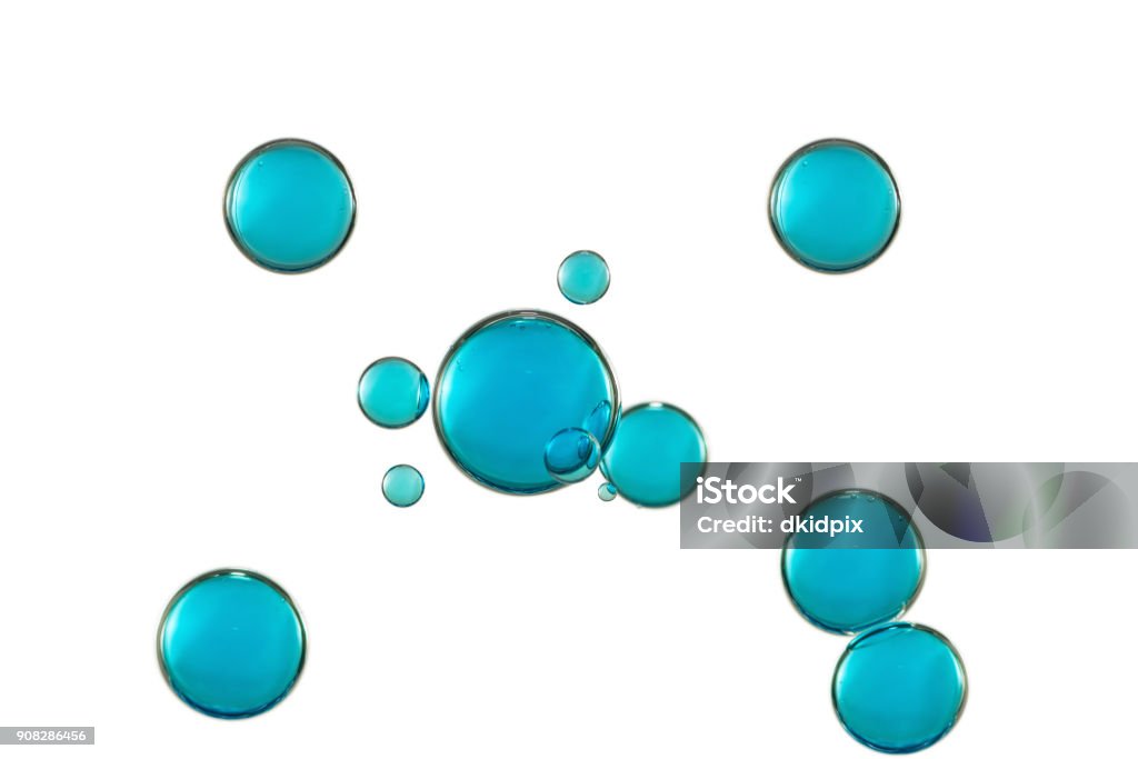 Glowing bubbles Beautiful blue glowing bubbles isolated over the white background. Blue Stock Photo