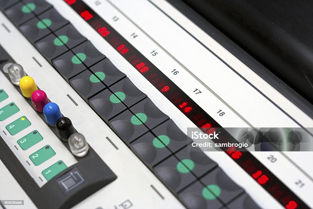Consola Priting prensa - Foto de stock de Botón pulsador libre de derechos