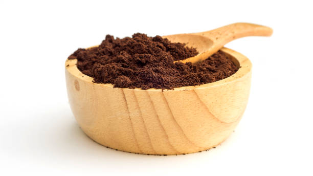 istock Roasted and ground coffee on a white background. 908290420
